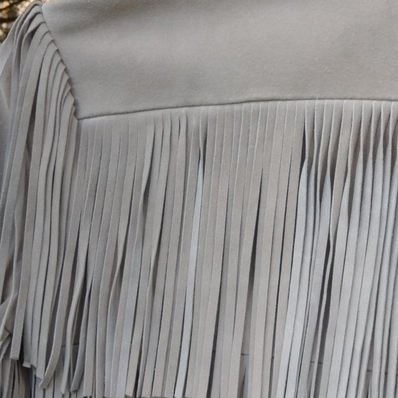 Intermix Suede Fringe Jacket Size Small EUC - Picture 9 of 12